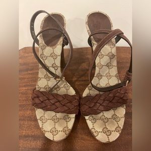 Vintage Gucci ankle wrap heels